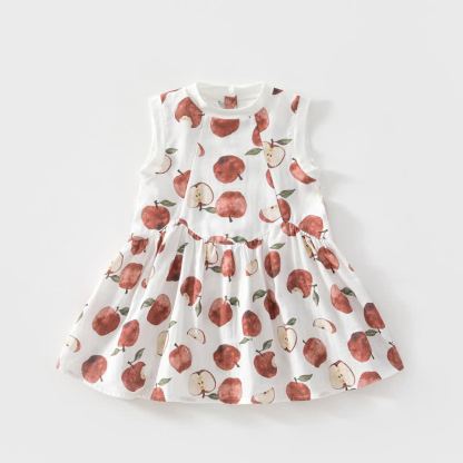Toddler Baby Girl Fruit Print Sleeveless Dress - White - 4-5T - image 4