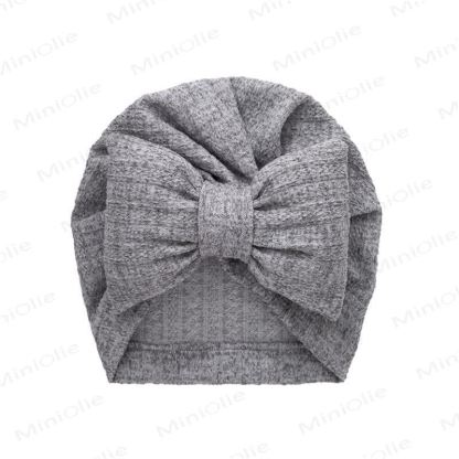 Baby Newborn Bow Protector Hat - Grey - image 10