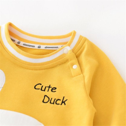  CUTE DUCK Baby Yellow Sweatshirt Romper - image 9