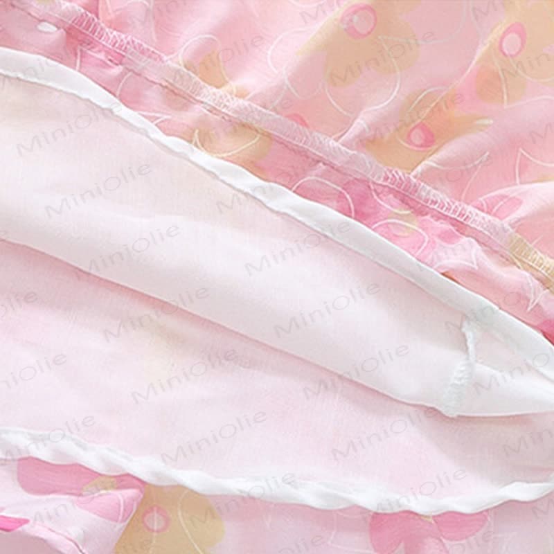 Toddler Girls Cotton Pink or Green Floral Print Dress - image 11