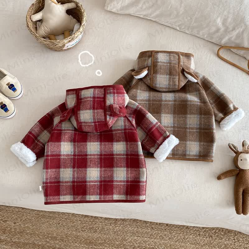 Baby Toddle Girls Checkered Hoodie Fleece Outerwear - image 3