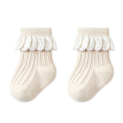 Baby Toddler Girl Lace Socks - Beige - 3-5T - image 8