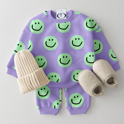 Family Matching Lovely Smile Sweatshirt/Set - Purple - Baby Set: 2-3T - image 2