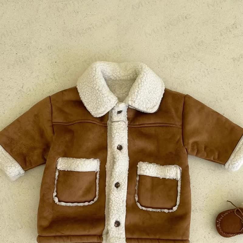 Toddler Retro Collared Cardigan Outerwear - Brown - 8Y - image 7