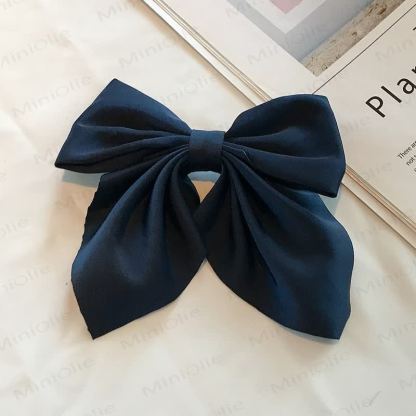 1PC Baby Plain Bow Hair Clip - Dark Blue - image 12