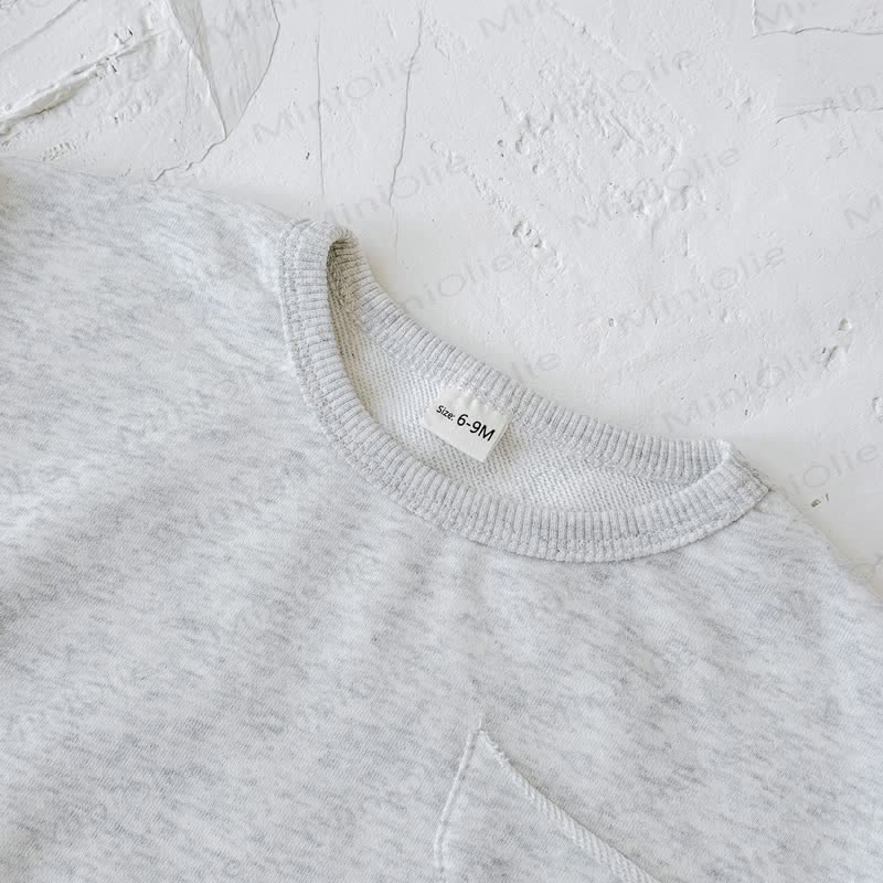 Baby Girl Solid Color 2-piece Sweatshirt Set - image 13