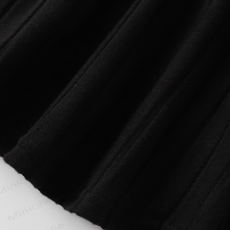 Toddler Kid Girl Dot Bow Fur Tank Top & Black Dress - image 6