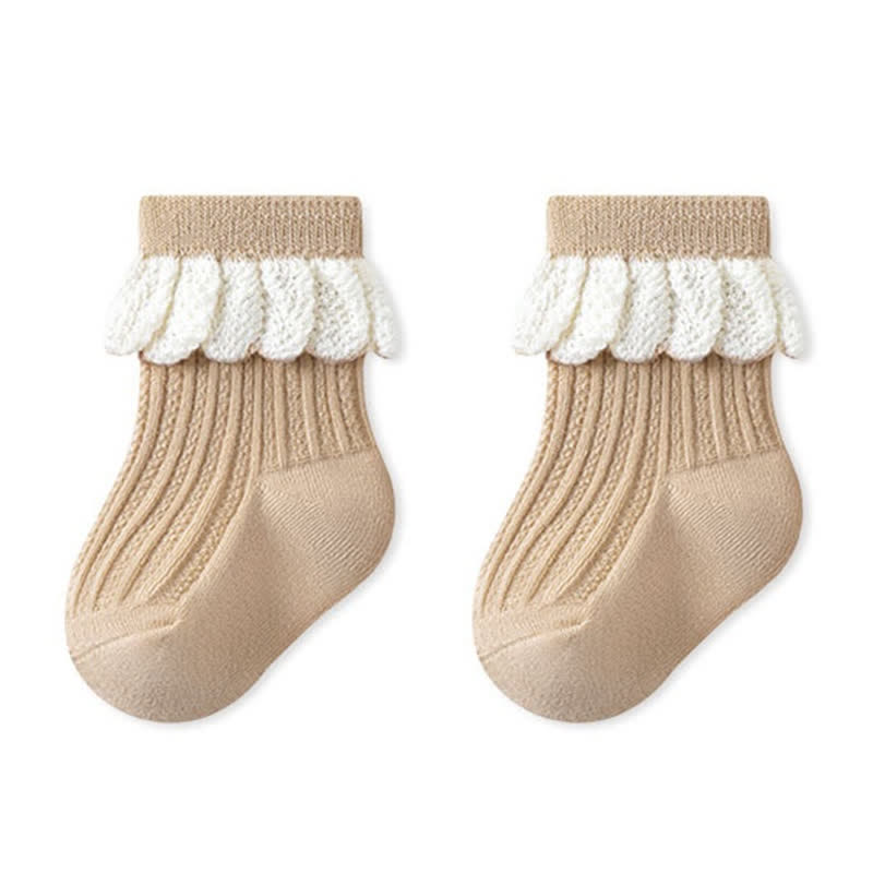 Baby Toddler Girl Lace Socks - Brown - 3-5T - image 9