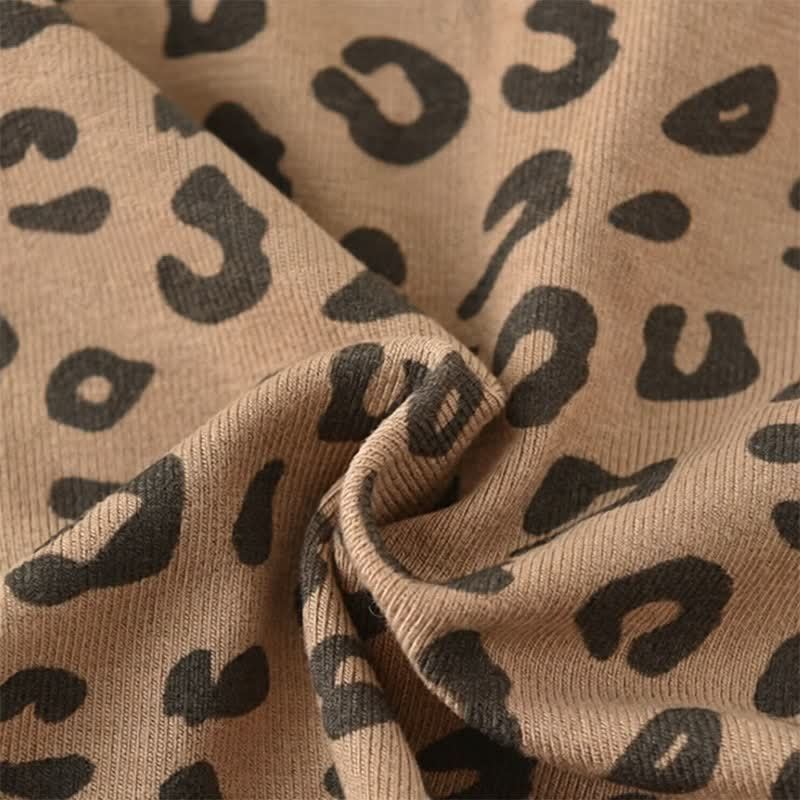 Baby Soft Knit Leopard Print Short Sleeves or Sleeveless Romper - image 5