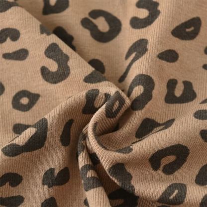 Baby Soft Knit Leopard Print Short Sleeves or Sleeveless Romper - image 5