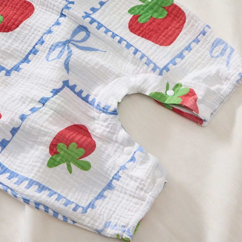 Baby Girls Strawberry Bows Romper with Hat - image 7