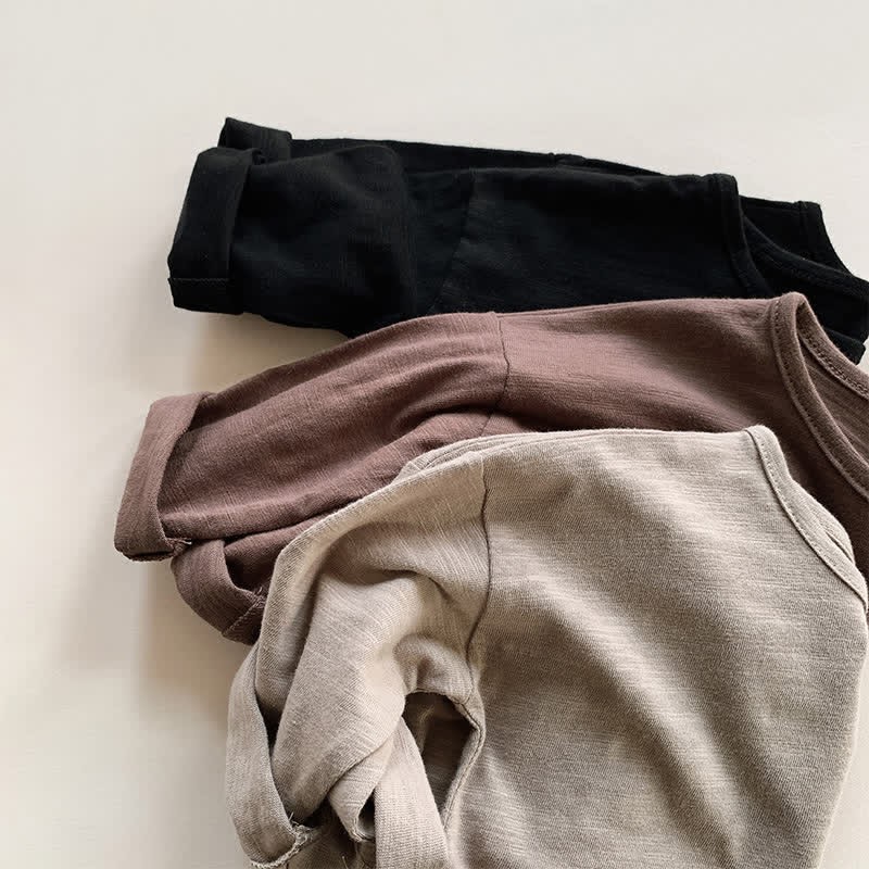 Toddler Boy Solid Color Loose Shirt - image 9