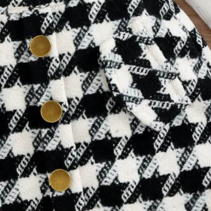 Baby Black White Plaid Suspender Skirt 2-piece Set - image 7