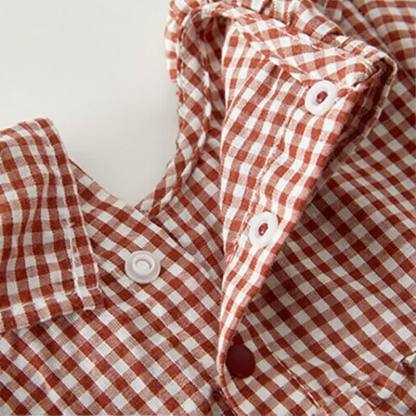 Baby Girl Gingham Ruffle Collar Tee and Short 2-piece Set with Hat - image 6