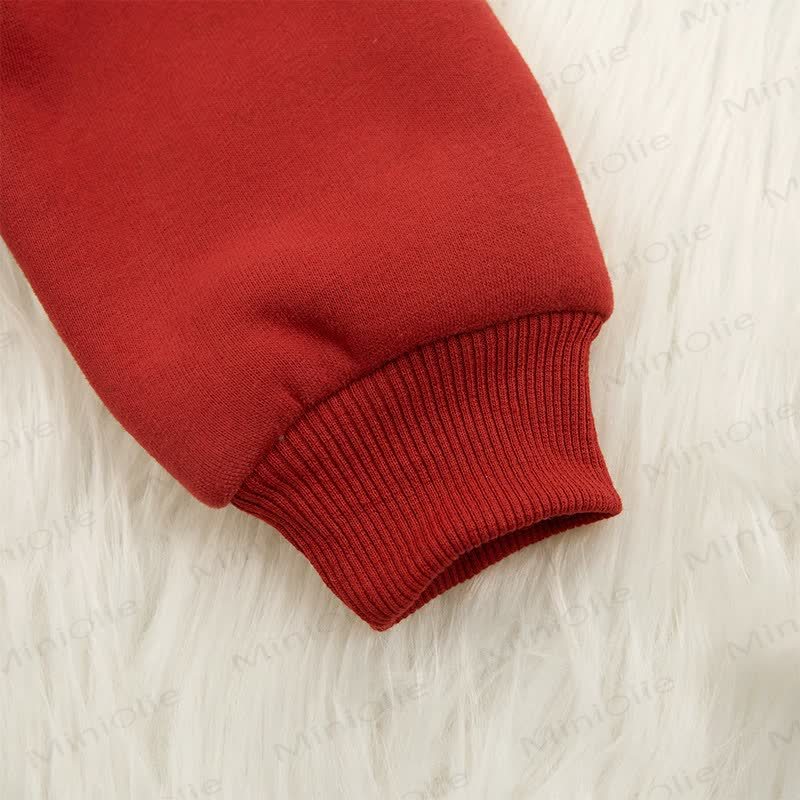 Christmas Snowman Deer Bow Long Sleeve Mid-long Dress - image 10