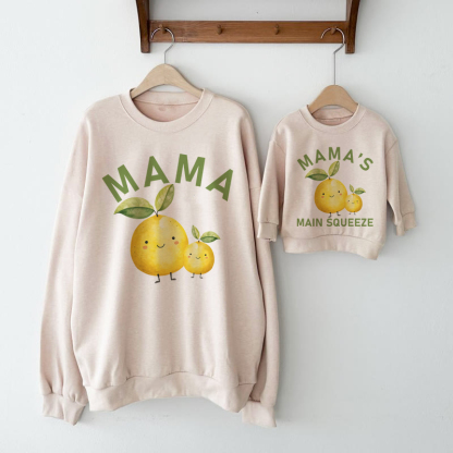 MAMA/MAMA'S MAIN SQUEEZE Mommy and Me Sweatshirt  - Beige - Adult Sweatshirt: XL - image 1