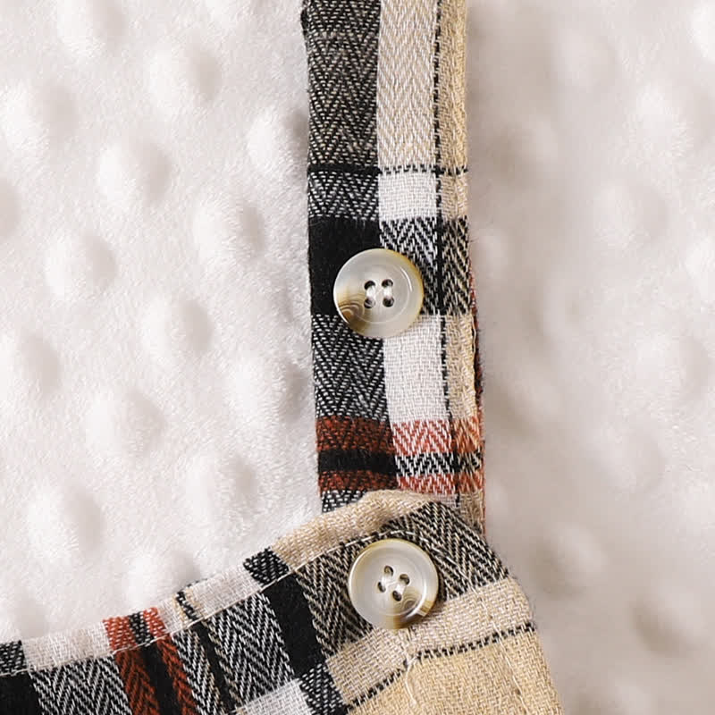 Baby Girl Bow Plaid Flying Sleeves Romper Knit Dress - image 5