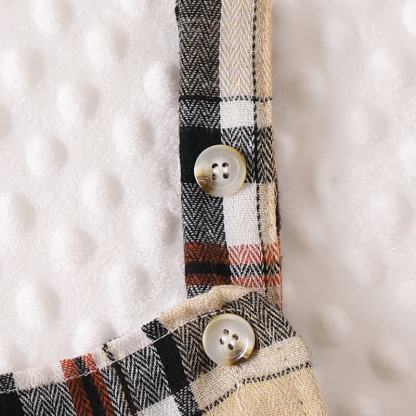 Baby Girl Bow Plaid Flying Sleeves Romper Knit Dress - image 5