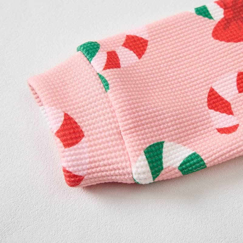 Baby Pink Candy Print Waffle 2-piece Set - image 4