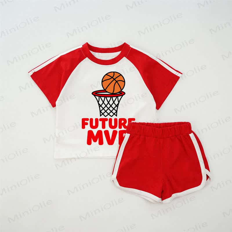 FUTURE MVP Baby Basketball Red T-shirt Set - Red - 2-3T - image 1