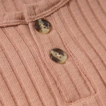 Baby Ribbed Solid Color Button Bodysuit - image 6