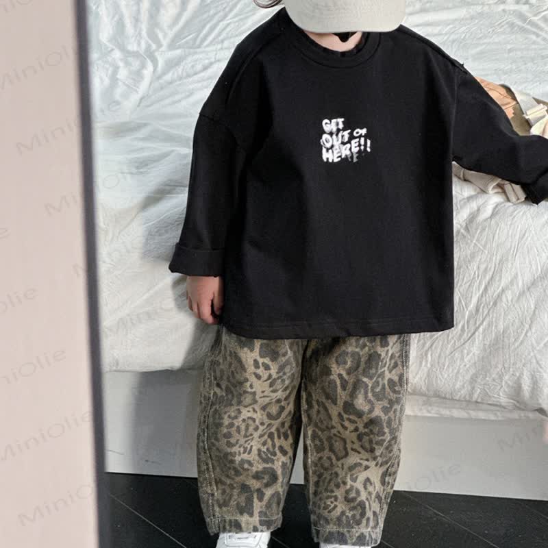 Kid Boy Leopard Print Jeans Pants - image 4