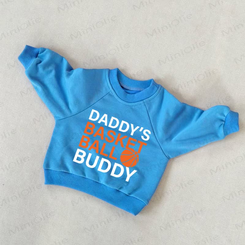 DADDY'S BASKETBALL BUDDY Baby Toddler Blue Sweatshirt - Blue - 3-5T - image 1