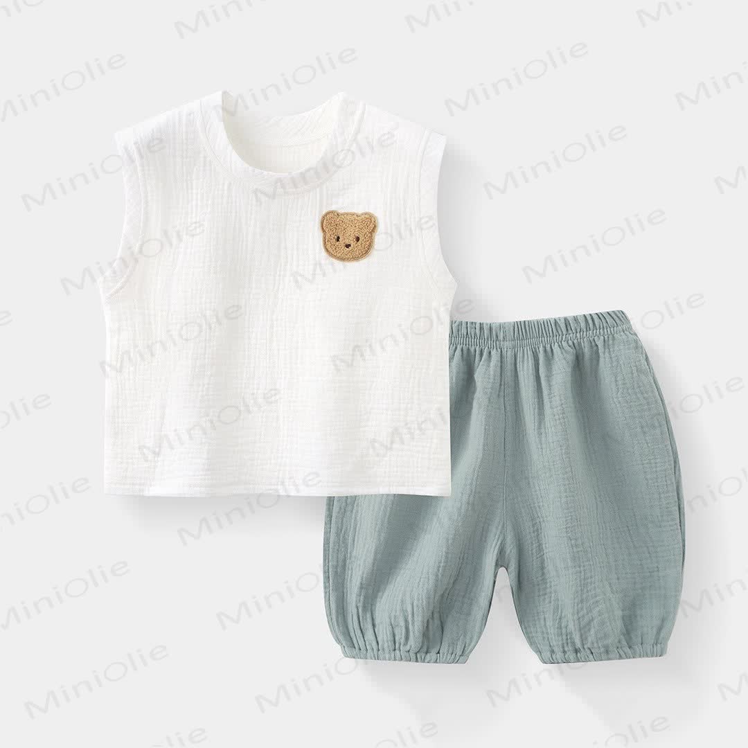 Baby Toddler Bear Sleeveless Set - Green - 4-5T - image 4