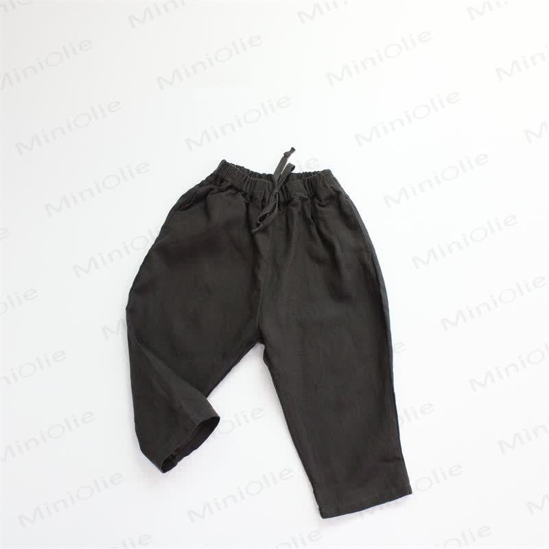 Toddler Solid Color Neutral Timeless Pants - Grey - 10Y - image 7