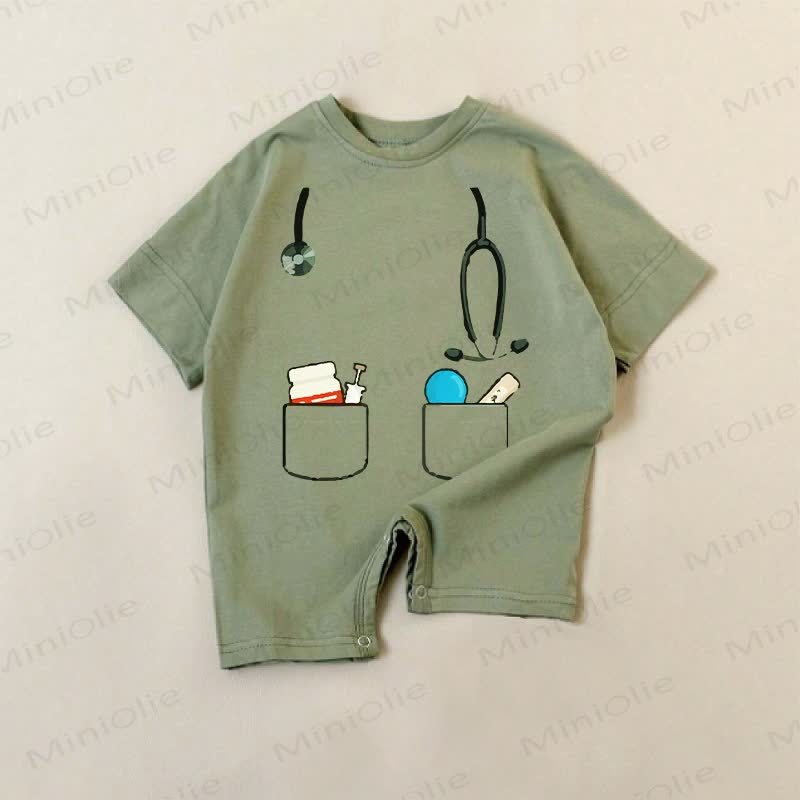 Baby Green Stethoscope Print Romper - Green - 18-24M - image 1