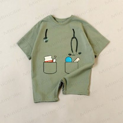 Baby Green Stethoscope Print Romper - Green - 18-24M - image 1