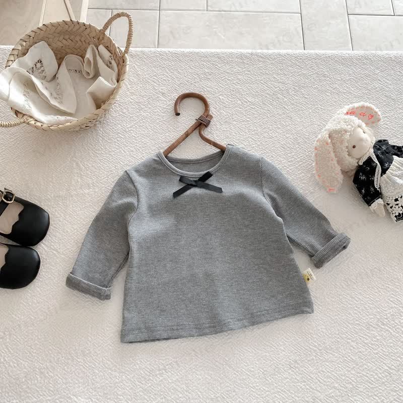 Baby Girl Bow Simple Base Layer T-Shirt - image 15