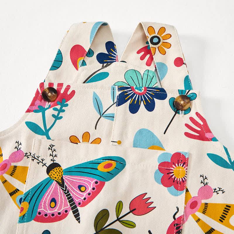 Baby Toddler Flower Insect Print Overalls  - image 5