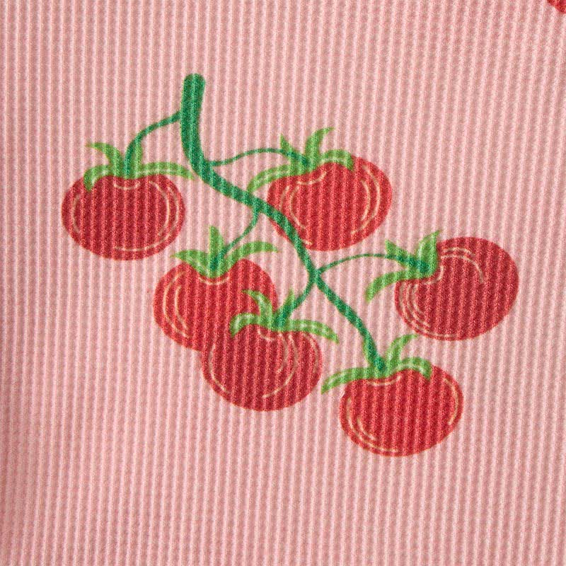 Baby Tomato Print Pink Waffle Sweatshirt 2-piece Set - image 6