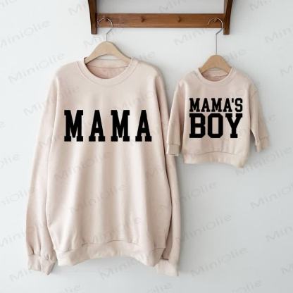 MAMA/MAMA'S BOY Beige Family Slogan Sweatshirt - Beige - Adult Sweatshirt: XL - image 1