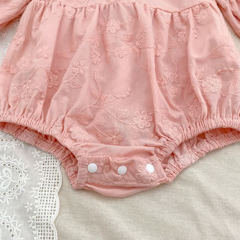 Baby Embroidered Solid Color Bodysuit - image 9