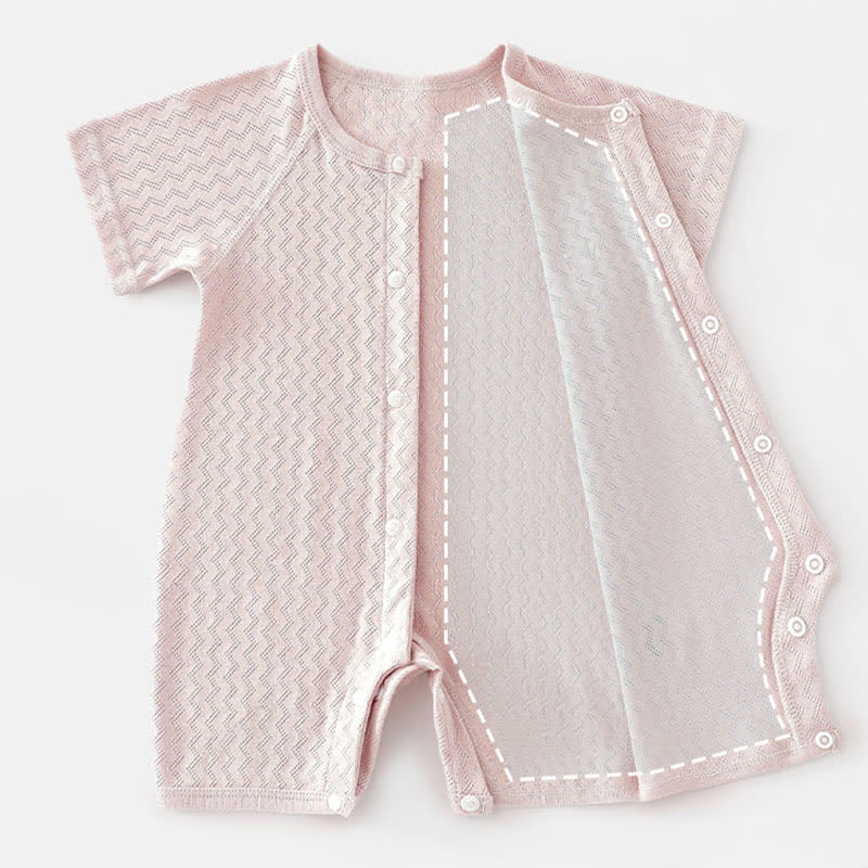 Baby Solid Color Front Snaps Romper - image 6