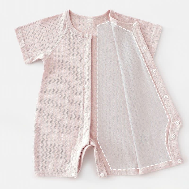 Baby Solid Color Front Snaps Romper - image 6