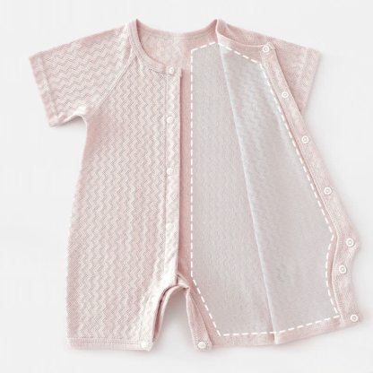 Baby Solid Color Front Snaps Romper - image 6