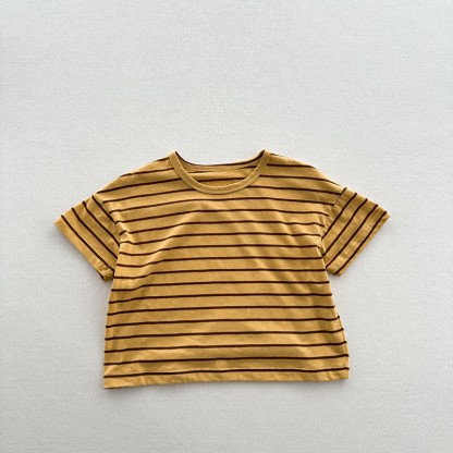 Toddler Stripe Casual T-Shirt - Yellow - 8Y - image 9