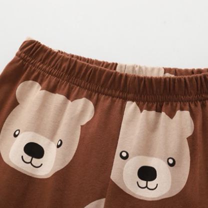 Toddler Kid Brown Bear Print Long Sleeve Loungewear Set - image 5