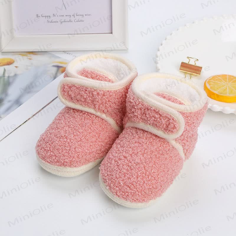 Baby Christmas Plush Warm Shoes - Pink - 12-15M - image 2