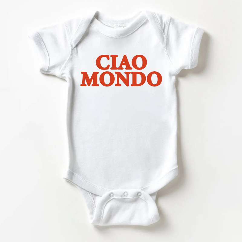 CIAO MONDO Baby Slogan White Bodysuit - White - 18-24M - image 1
