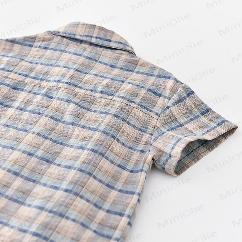Toddler Boys Dino Patch Plaid Shirt or Denim Shorts - image 6