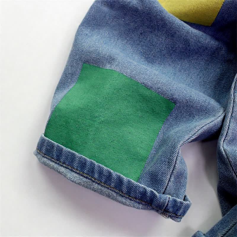 Toddler Playful Color Block Denim Pants - image 5