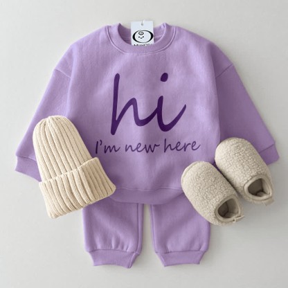 HI I'M NEW HERE Baby 2-Piece Casual Set - Purple - 2-3T - image 3