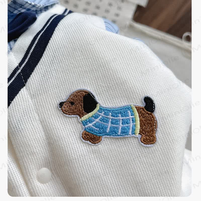 Baby Gentleman Puppy Patch Romper - image 18