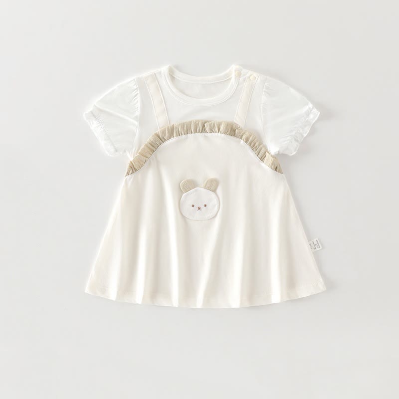 Baby Toddler Girl Flutter/Short Sleeve Summer Dress - Green Rabbit - 18-24M - image 6