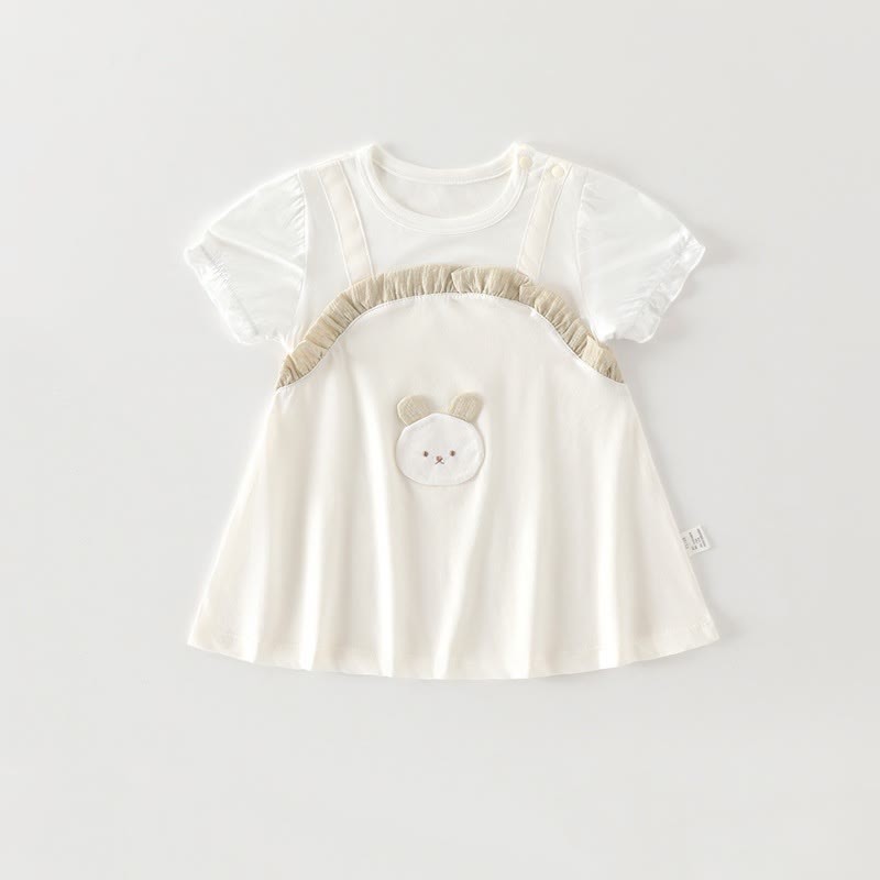 Baby Toddler Girl Flutter/Short Sleeve Summer Dress - Green Rabbit - 18-24M - image 6