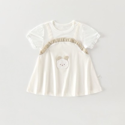 Baby Toddler Girl Flutter/Short Sleeve Summer Dress - Green Rabbit - 18-24M - image 6